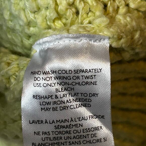 Anthropologie NWT Sweater Mock Neck Yellow Green Loose Weave Oversized‎ Size XS - Picture 6 of 8